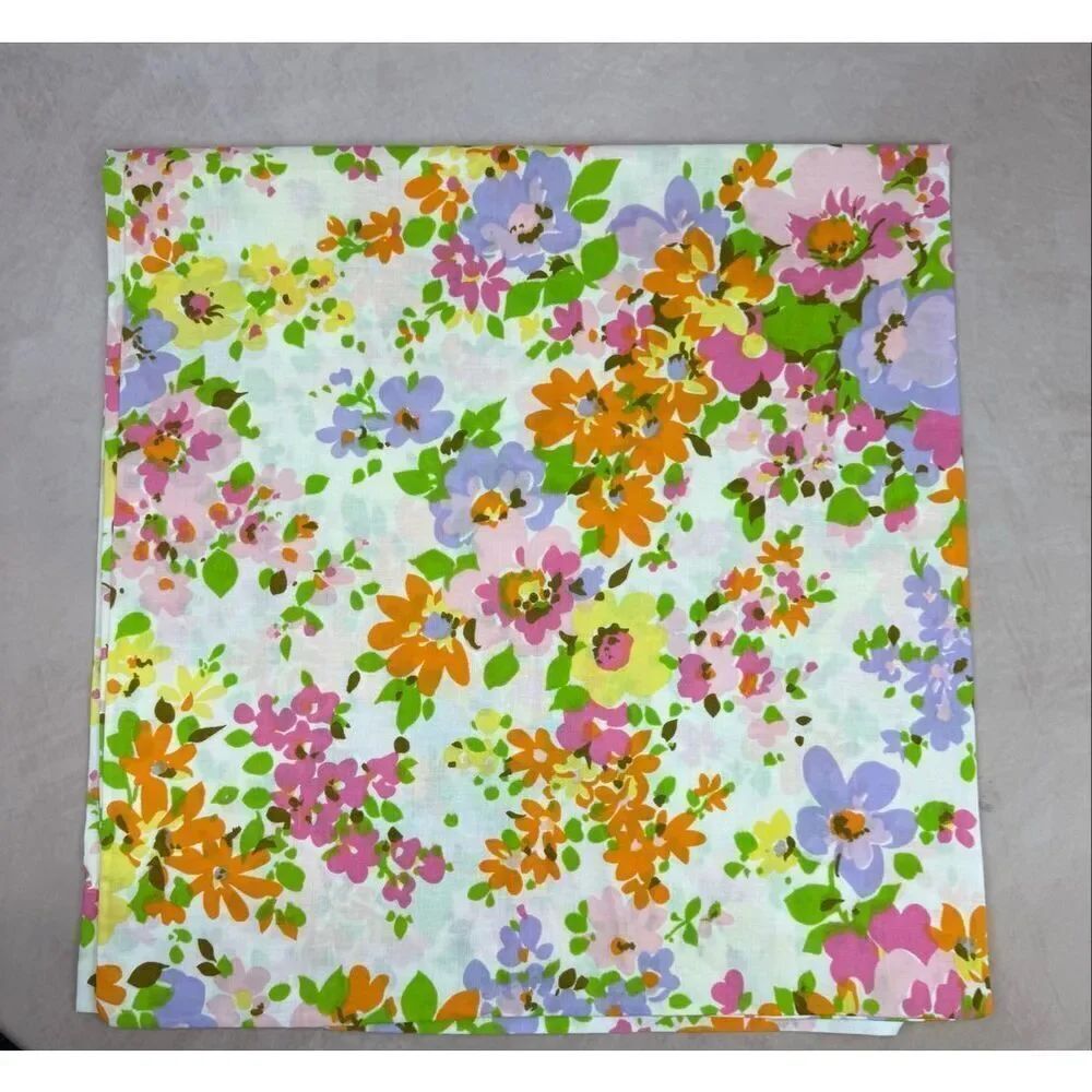 Vintage Flower Power King Size Pillowcase Springmaid Happy Summer 1970s